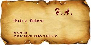 Heinz Ambos névjegykártya